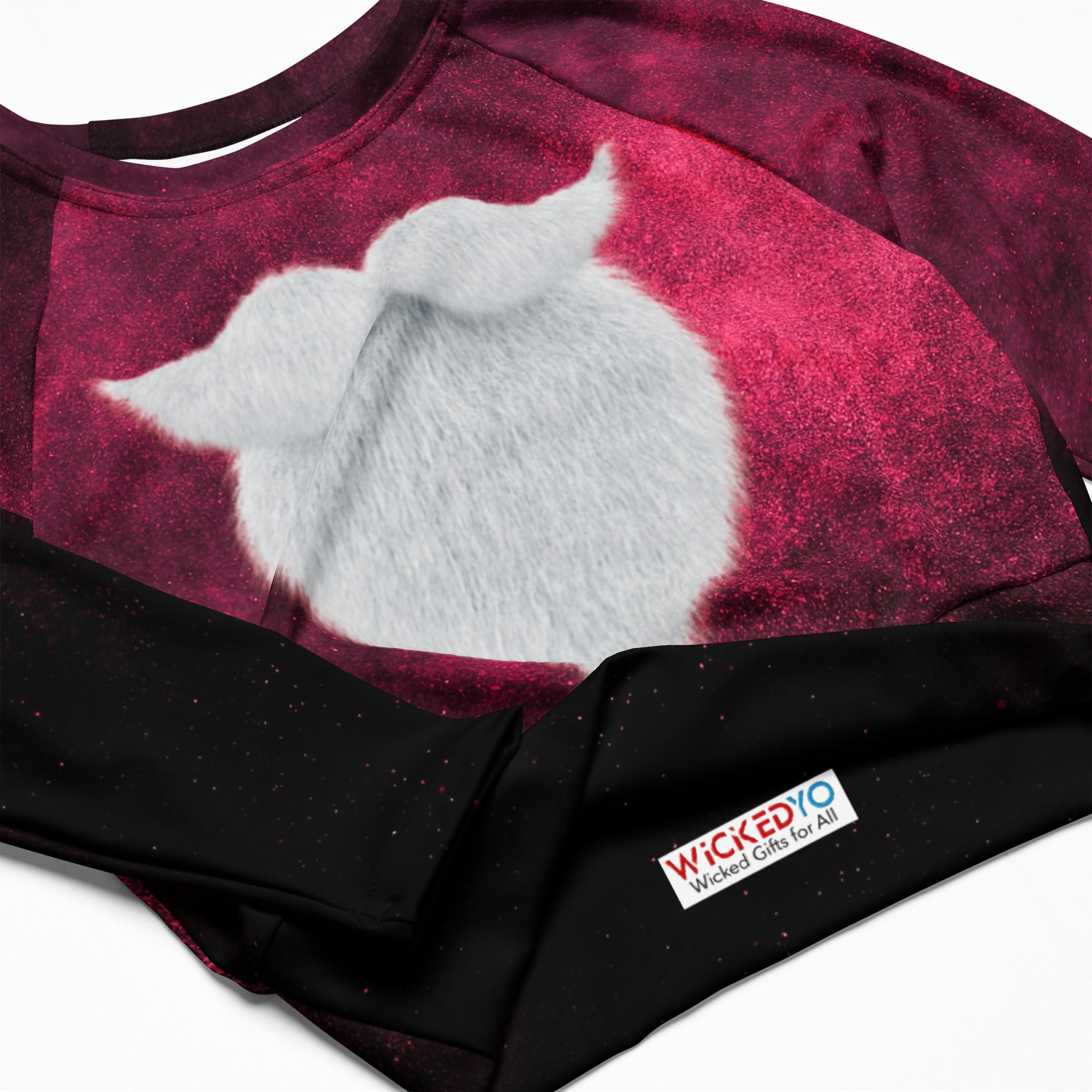 Christmas Party Cropped Top. Long Sleeved Christmas Colors Streetwear or Activewear. WickedYo.